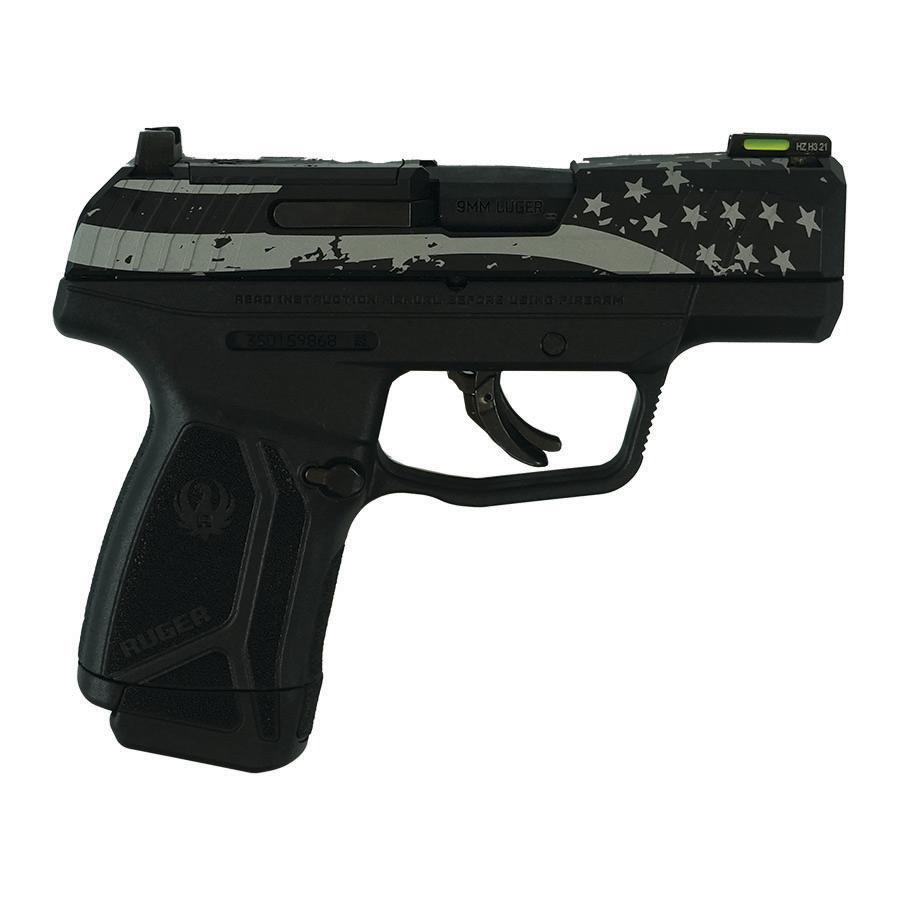 https3A2F2Fmedia.chattanoogashooting.com2Fimages2Fproduct2FUR3503AFS2FUR3503AFS 1.jpg Ruger Max-9 Pro Optic Ready Handgun 9mm Luger 12rd Magazine 3.2" Barrel Flag Engraved