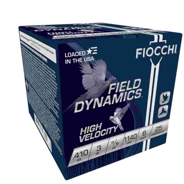Fiocchi High-Velocity Hunting Load .410 ga 3" MAX 11/16 oz #6 1140 fps 25/rd