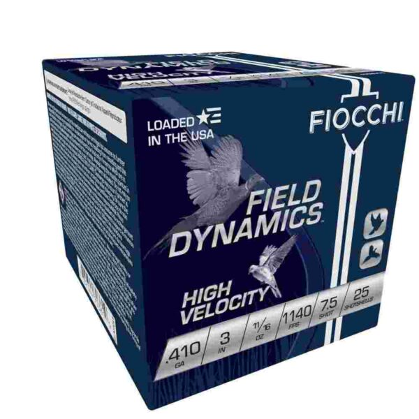 Fiocchi High-Velocity Hunting Load .410 Bore 2.9500-inch #7.5 Shot, 25-Round Box
