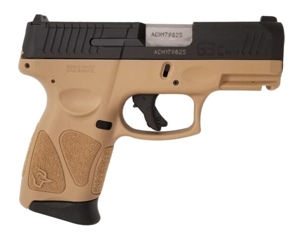 Taurus G3C T.O.R.O. Compact Pistol, 9mm, Tan/Black, 12-Round