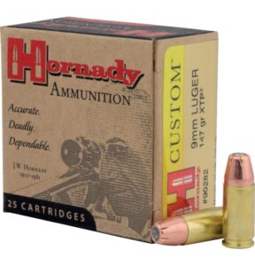 HORNADY CUSTOM 9MM 147GR JHP 25RD BX 250RD CASE
