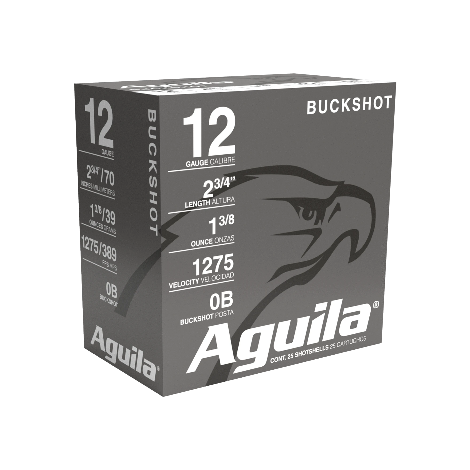 image full 6884 2c13d2492da12cbcda739d3eed282b79.webp AGUILA 12GA 2 3/4" 0 BUCK 25RD BX 10 BXS PER CS