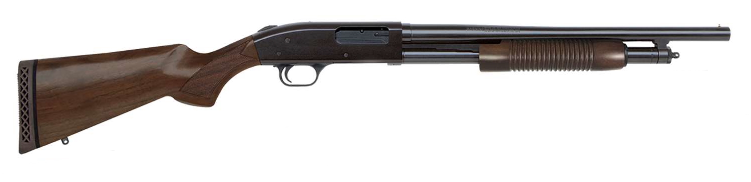 Mossberg 500 Retro 12 Gauge Pump Shotgun, 18.5-Inch, Blued Wood