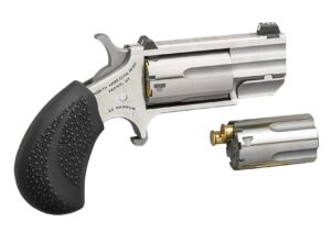 North American Arms Pug Revolver, .22 Magnum/.22 LR, 1-Inch Barrel, Stainless, Tritium Sights, 5-Shot