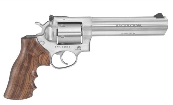 Ruger GP100 Revolver, .357 Magnum, Unfluted, 6-Inch Stainless Barrel, 6-Shot