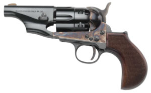 Taylors & Company 200017 1860 Army Snub Nose Break Open 44 Cal Striker Fire 3" 6 Shot Color Case Hardened Frame Blued Barrel & Cylinder Walnut Grip