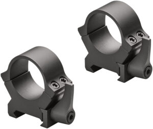 Leupold QRW2 34mm medium matte quick-release scope rings mounted on a Picatinny rail
