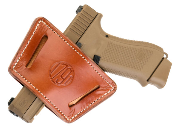 1791 Gunleather UIWXCBRA UIW Max IWB/OWB Classic Brown Leather Belt Clip Fits Most Mid-Large Frame Autos with Rail, Laser & Light Ambidextrous