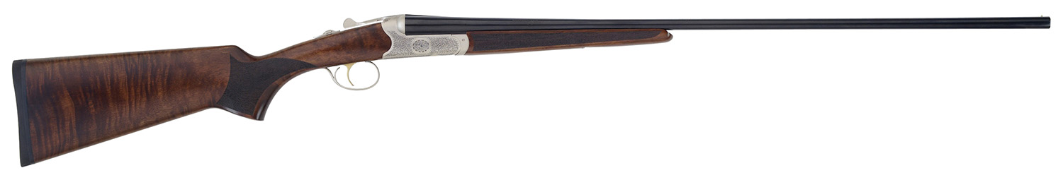 TriStar Bristol Side-by-Side Shotgun, 20 Gauge, Nickel Gold Inlay