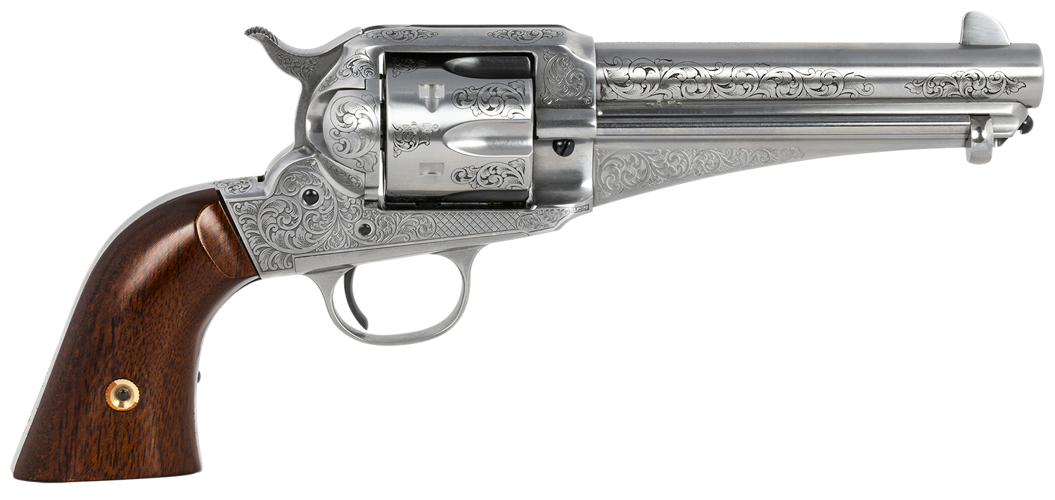 Taylor's & Company 1875 Army Outlaw Revolver, .45 Colt, 5.5-Inch, White Engraved