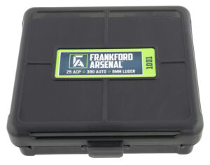 Frankford Arsenal Hinge-Top Ammo Box, 9mm/.25/.380 ACP, 100-Round