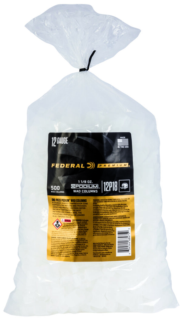 Federal Podium Wad, 12 Gauge, 1 1/8oz, 500-Count