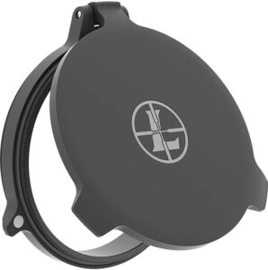Leupold Alumina 52mm flip-back scope cover in matte black, screw-on design
