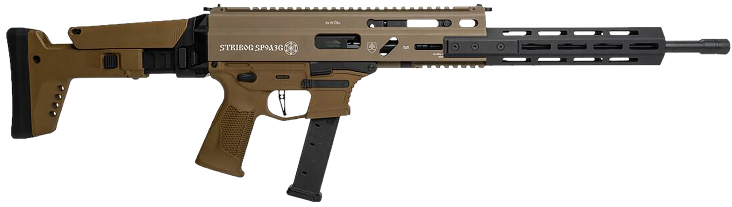 Grand Power Stribog SP9A3G Rifle, 9mm Luger, 16-Inch, FDE/Black