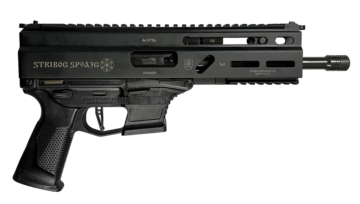Grand Power Stribog SP9A3G Rifle, 9mm Luger, 16-Inch, CA Compliant, Black