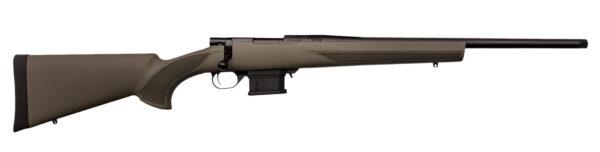Howa HMACF65GYTH 1500 Mini Action 6.5 Grendel 20" Black Carbon Fiber Threaded Barrel, Black Drilled & Tapped Steel Receiver, Fixed HTI Green Synthetic Stock