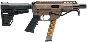 Freedom Ordnance FX9P Pistol, 9mm, 4-Inch, FDE, with KAK Shockwave Brace, 31-Round