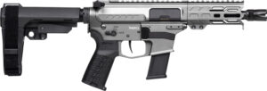 CMMG 45A150FTNG Banshee FE MkG 45 ACP 13+1 5" Black Nitride Threaded Barrel, M-LOK Handguard, Titanium Cerakote Aluminum Receiver w/Picatinny Rail, Black Polymer CMMG RipBrace, CMMG Zeroed Grip