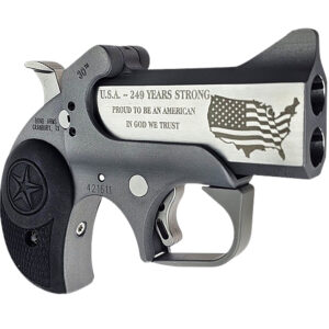 Bond Arms BA30TH-45LC/410 30th XL 45 Colt (Long Colt)/410 Gauge 2 Shot 3" Engraved Matte Stainless Steel Barrel, Rough Matte Stainless Steel Frame, Black Nylon Grips