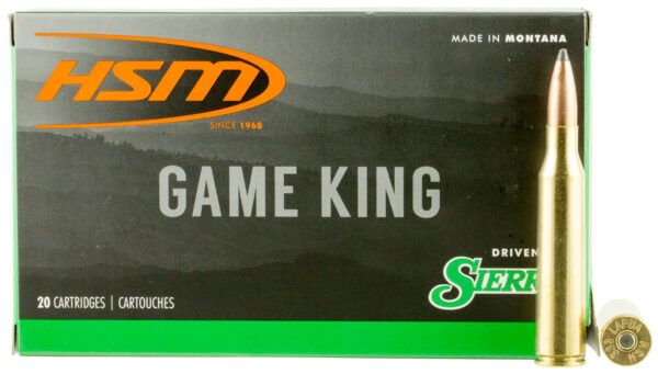 HSM Game King .338 Lapua Magnum 215gr Sierra GameKing SBT Ammo, 20-Round Box