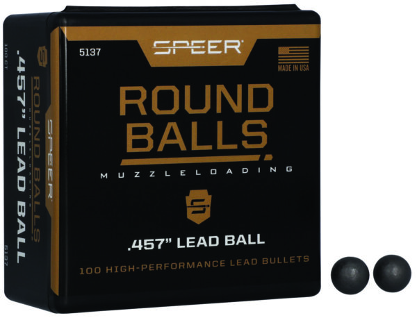 Speer .45 Cal Lead Balls, 143gr, 100-Count Box