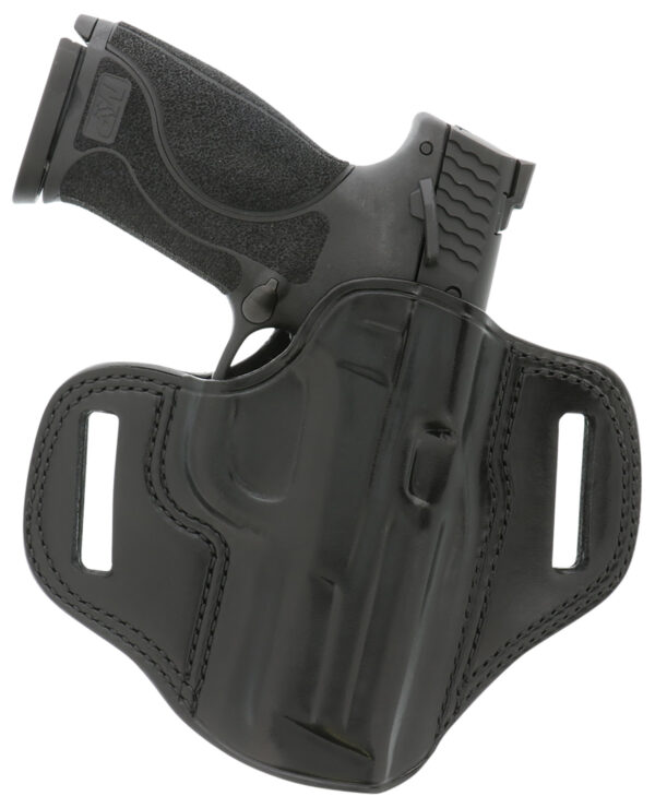 Galco CM224B Combat Master OWB Black Leather Belt Slide Compatible w/Ruger Security-9/Glock 17/Glock 22 Gen2-5 Belt 1.75" Wide Right Hand