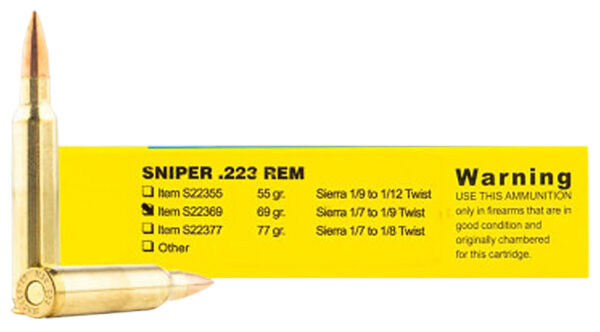 Buffalo Bore Sniper 223 Remington 69gr Hollow Point Boat Tail, 20-Round Box