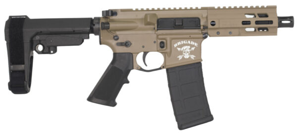 Brigade BM-15 Pistol, 5.56 NATO, 5-Inch Barrel, FDE, SBA3 Brace