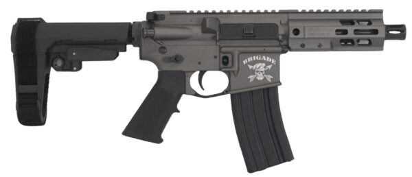 Brigade BM-15 Pistol, 5.56 NATO, 5-Inch Barrel, Tungsten, SBA3 Brace