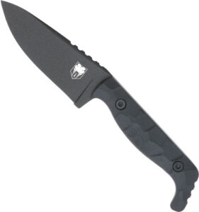 COBRATEC KINGPIN 4" FIXED BLD - BLACK D2 STEEL W/KYDEX SHEATH