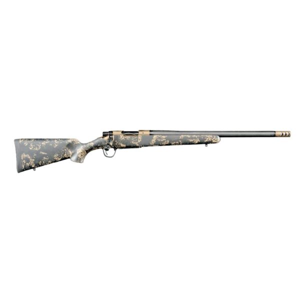 Christensen Arms Ridgeline FFT Rifle .308 Win 4rd Magazine 16" 5/8x24 Threaded Barrel Burnt Bronze Brown with Green and Tan