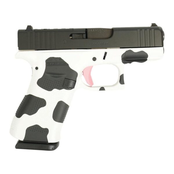 Glock G43X Pistol, 9mm, Cow Hydro Dipped, Pink Trigger, 10-Round