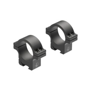 Leupold Open Range Rimfire 30mm high matte black scope rings mounted on a rail