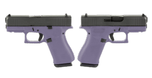 Glock G43X Pistol, 9mm, 3.41-Inch, Purple Orchid, Night Sights, 10-Round