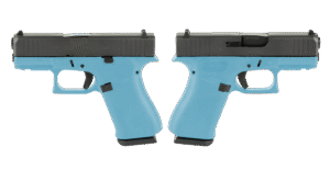 Glock G43X Pistol, 9mm, 3.41-Inch, Tiffany Blue, Night Sights, 10-Round
