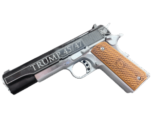 AMERICAN CLASSIC TROPHY 1911 45ACP 5" TRUMP GOLDEN ERA BLACK/SILVER 8RD