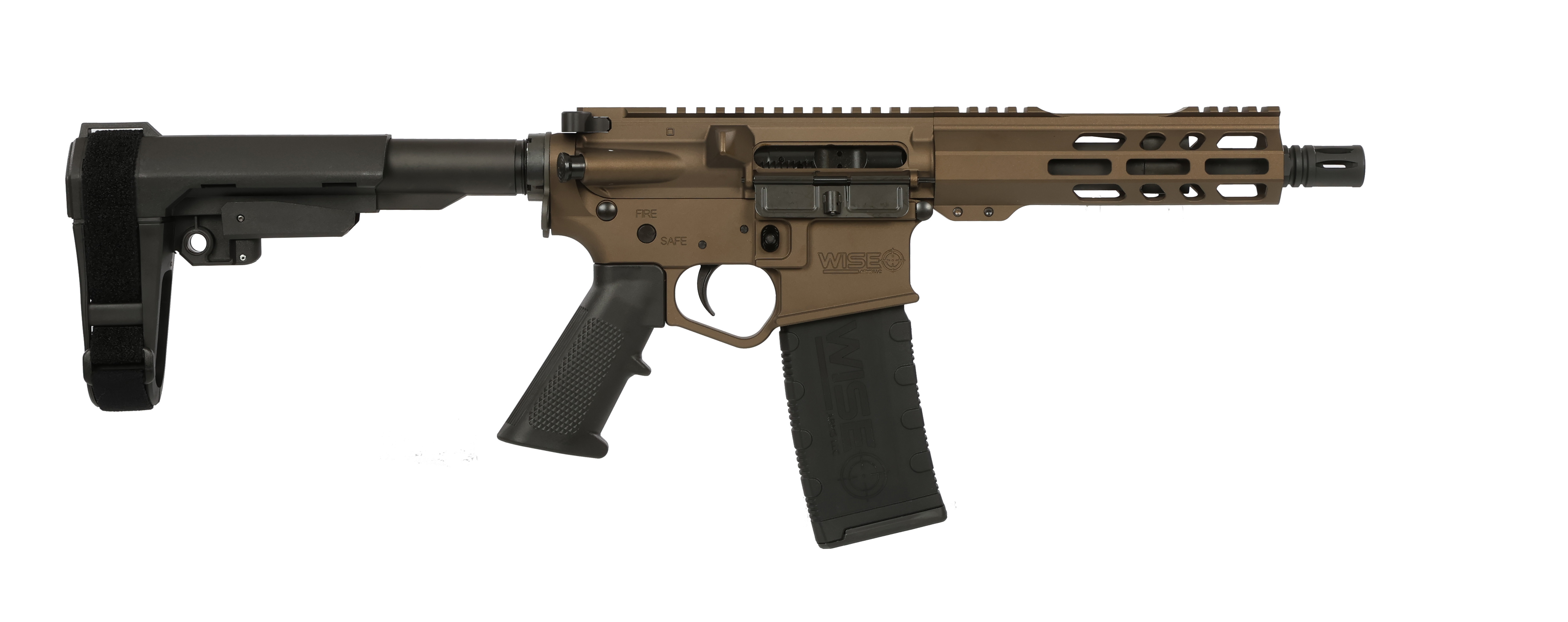 Wise Arms WA-15B AR-Pattern Pistol, .300 Blackout, 7.5-Inch, Bronze, 30-Round