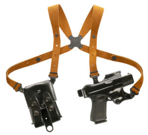 Galco Jackass Rig Shoulder Holster System, Black Leather, Glock 19X/19/23