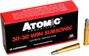 Atomic Ammunition 00410 Subsonic 30-30Win 165gr Lead Round Nose Flat Point 20 Per Box/10 Case