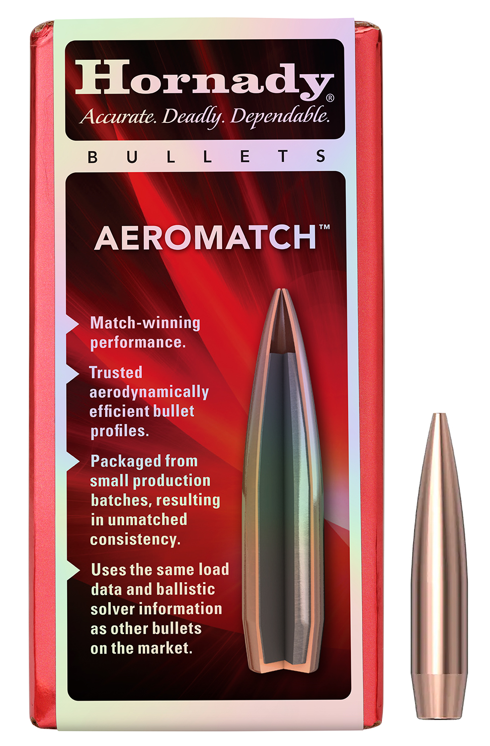 Hornady 24573 Aeromatch 6mm 105gr 100 Per Box/25 Case | Schaefer Defense