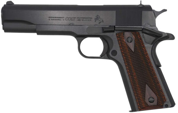 Colt Mfg O1911C38RB Government 38 Super 9+1 5" National Match Barrel, Blued Carbon Steel Serrated Slide, Blued Carbon Steel Frame w/Beavertail