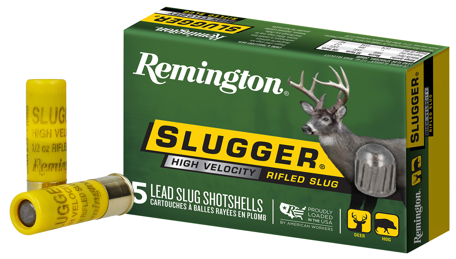 Remington Slugger High Velocity 20 Gauge 2.75-Inch Rifled Slug Ammunition, 5-Round Box