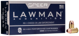 Speer 53980 Lawman 45GAP 200gr Total Metal Jacket Flat Nose 50 Per Box/20 Case