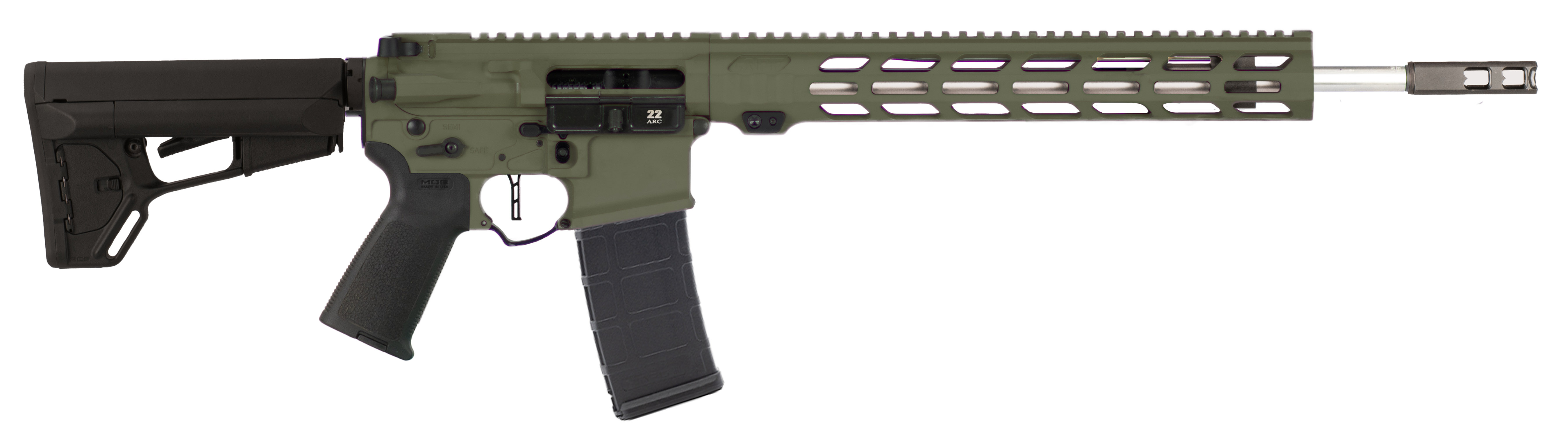 APF DMR 2.0 AR-15 22 ARC Rifle, OD Green, 18-Inch