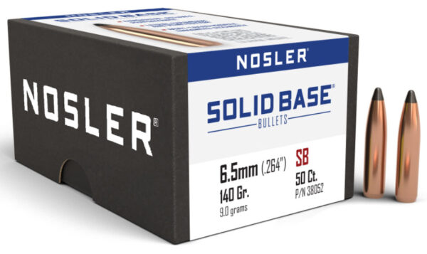 Nosler Solid Base Rifle Bullets, 6.5mm 140gr Soft Point