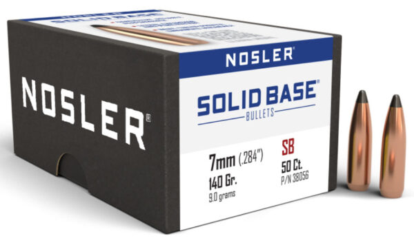 Nosler Solid Base Rifle Bullets, 7mm 140gr Soft Point