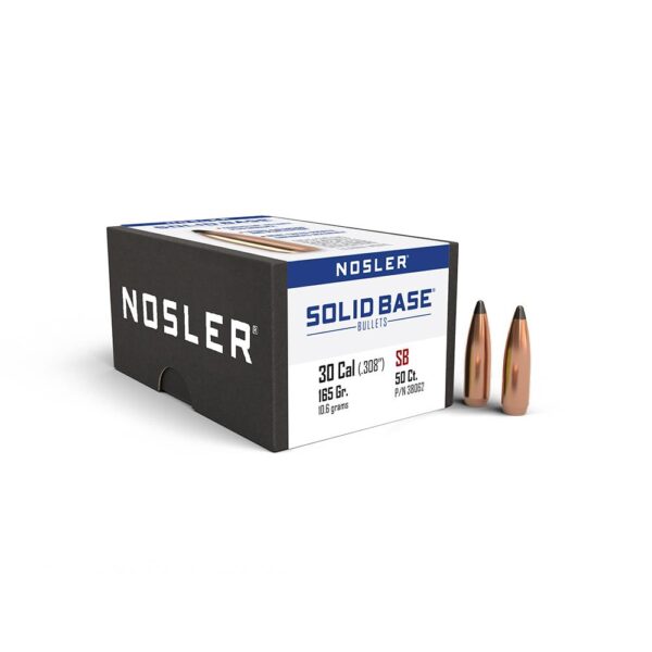 Nosler Solid Base Rifle Bullets, .30 Caliber 165gr Soft Point