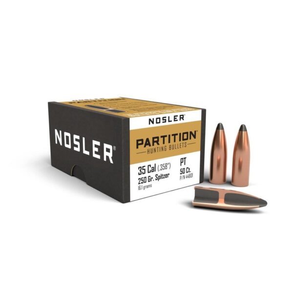 Nosler Partition Rifle Bullets, .35 Caliber 250gr Spitzer Point