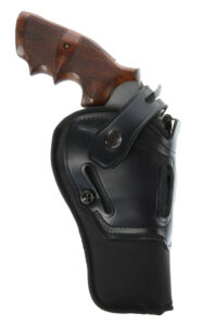 Galco SR46B Switchback OWB Black Leather Belt Slide Fits Ruger GP100/S&W K Frame Fits 6" Barrel Ambidextrous