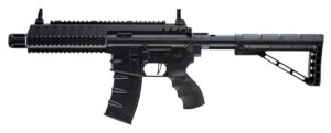 Umarex 2252120 Steel Strike Air Rifle CO2 177 BB Single Shot Or 6 Round Burst Mode, 30rd Drop Free Magazine, 900 BB Capacity Reservoir, Flat Top Picatinny Rail, Flip Up Sights, Adjustable Stock